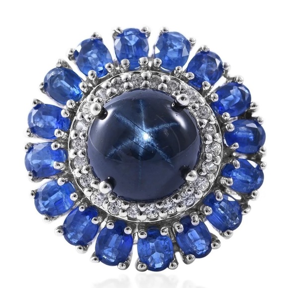 Blue Star Sapphire with Kyanite and Zircon - Picture 1 of 5